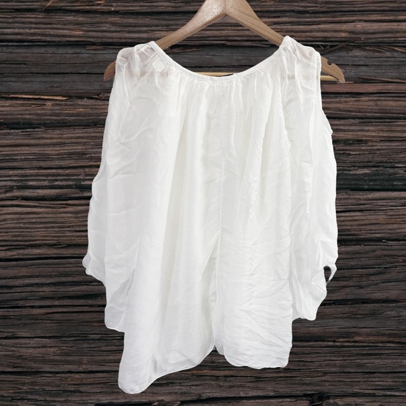 Tempo Paris White Flutter Sleeve Blouse - Picture 2 of 4